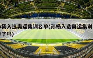 孙杨入选奥运集训名单(孙杨入选奥运集训名单了吗)