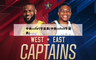 中央cctv5节目表(中央cctv8节目表)